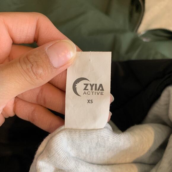 Zyia Active Jacket Womens XS Extra Small Avocado Black Rain Windbreaker 1/4 Zip - Picture 9 of 12